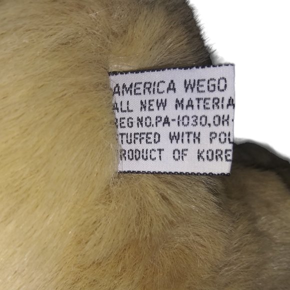 VTG American Wego Inc Tan Bear Stuffed Animal Cuddly Plush 16 Inch Toy 1982 RARE - Picture 5 of 7